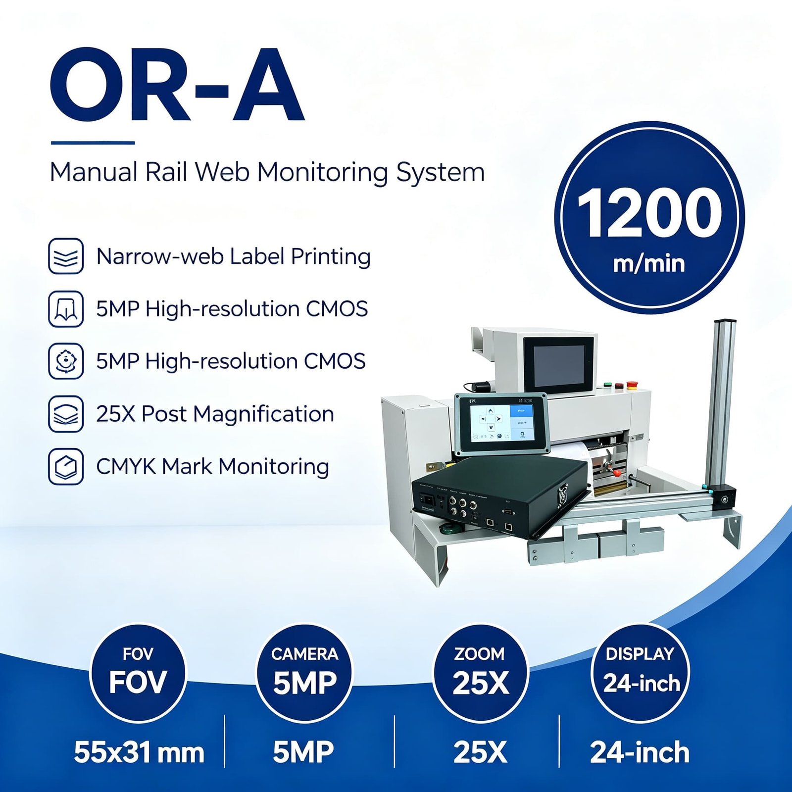 OR A 01 Arise OR-A area-scan web monitoring system with touch display