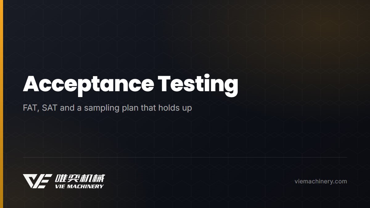 Acceptance Testing Packaging Machinery: FAT, SAT and a Sampling Plan